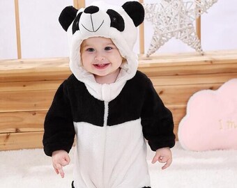 Toddler Kid Puffer Vest Panda Costumes Fancy Dress Warm cute hooded Size 1-4 Yrs 