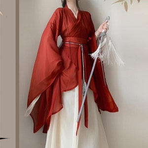 Wine Red Wei Jin Dynasty Hanfu Dress,elegant Chineses Hanfu Dress,long ...