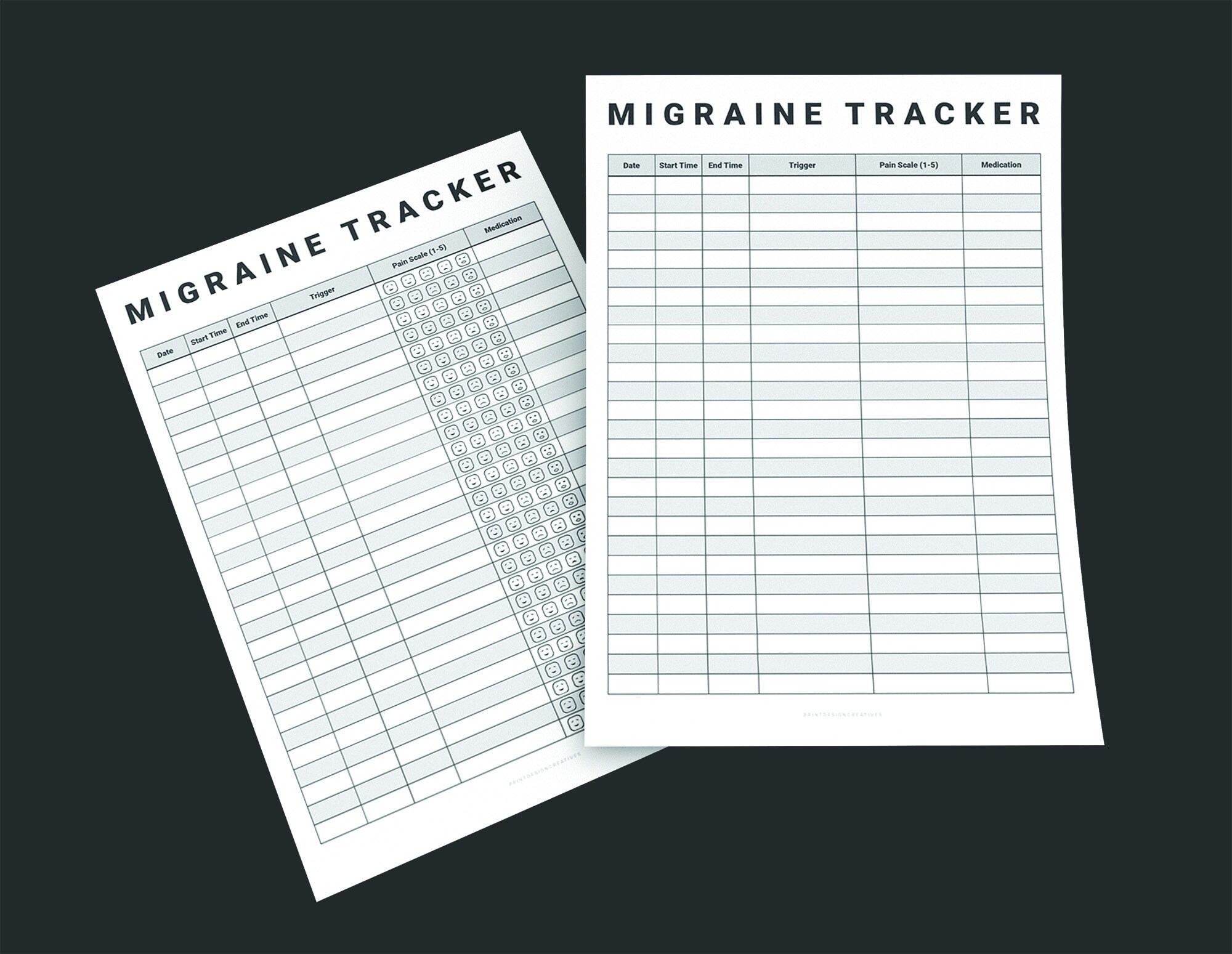 Calendars &amp; Planners Paper Migraine Tracker Printable Insert A5 Size ...