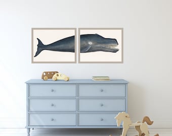 Whale Art Digital Prints | Set of 2