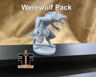 Werewolf Pack (Set of 6) RPG Miniature Sets - Resin 3D Print - MZ4250 - Primed Ready to Paint