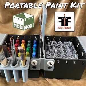 Modi Boxi - Kit de pintura portátil - Solución de almacenamiento personalizada para juegos, miniaturas, pintura, manualidades y más