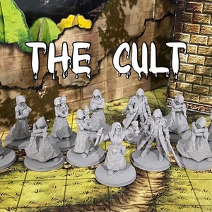 The Cult set of 12 RPG Miniatures - Resin 3D Print - Primed Ready to Paint