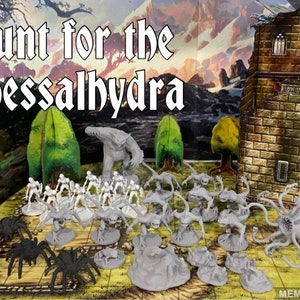 Hunt for the Thessalhydra RPG Miniatures Set - Resin 3D Print - Primed Ready to Paint
