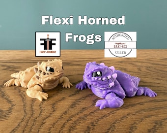 Horned Frog Flexi Toy - Party Favor - Bulk Available - Raki Box Design - Reptile - Lizard