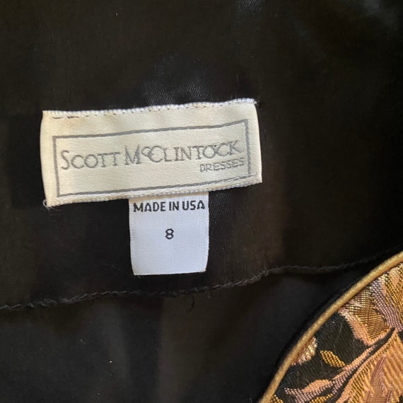 80s Vintage Scott McClintock Black Velvet Brocade… - image 5