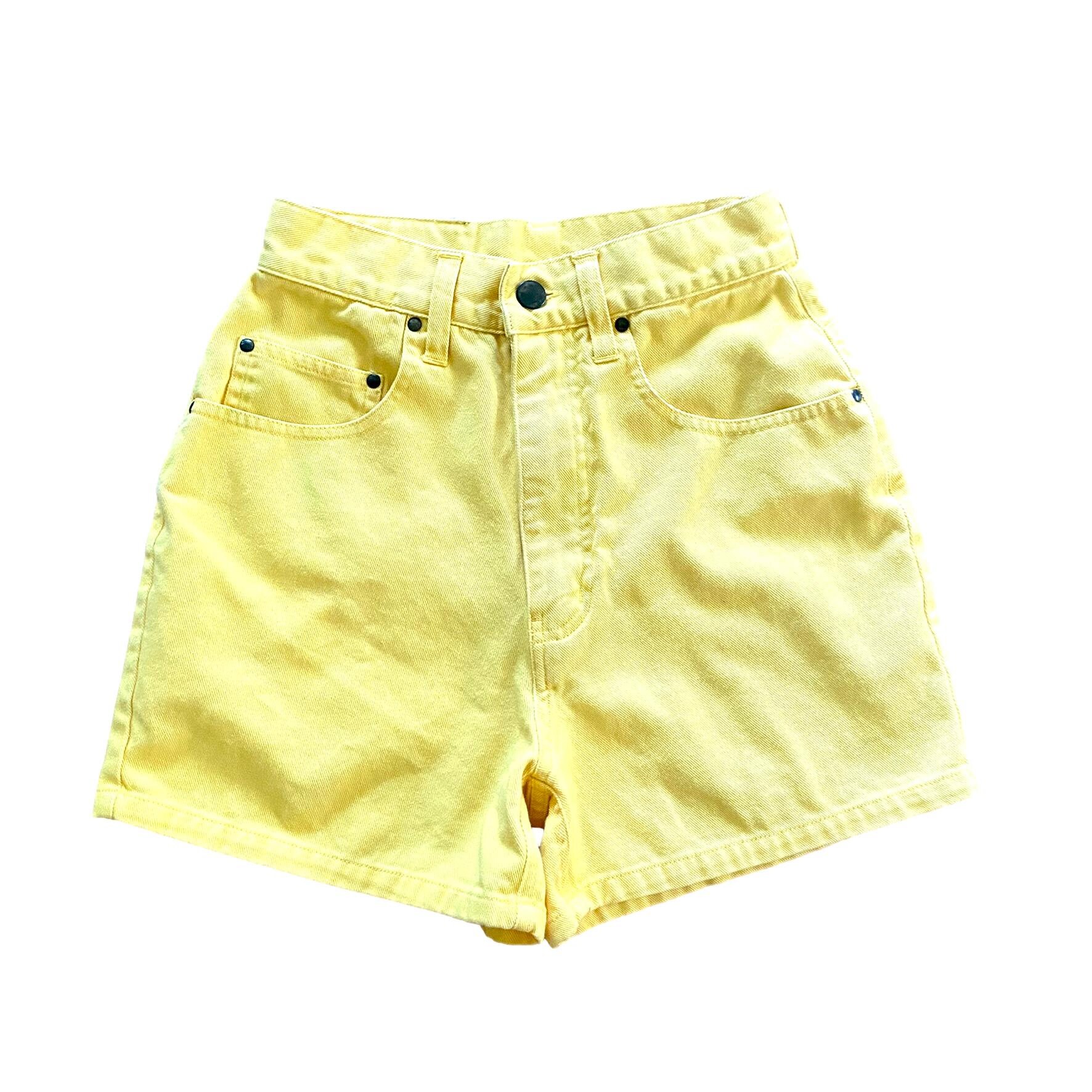 Yellow Denim Shorts - Etsy