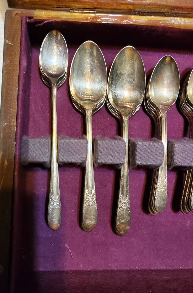 71 Piece Wm Rogers beloved Silver Plated Flatware Etsy