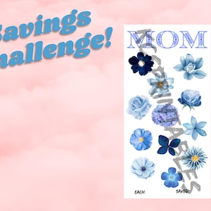 Mother’s Day Flower Savings Challenge – Printable PDF | Roll & Save or Write-In | 6x4 Budget Tracker