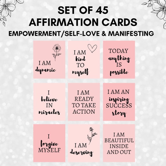 Positive Affirmation Cards Printable for Women Daily | Etsy Australia