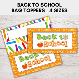 Back To School Treat Bag Topper, First Day of School Cookie Topper, Back To School Bag Topper, 1st Day of School Cookies