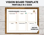 Vision Board Template, Goal Board, Dream Board, Instant Download 300 DPI, Inspirational Board, Manifestation Board (2) Sizes PDF & JPEG