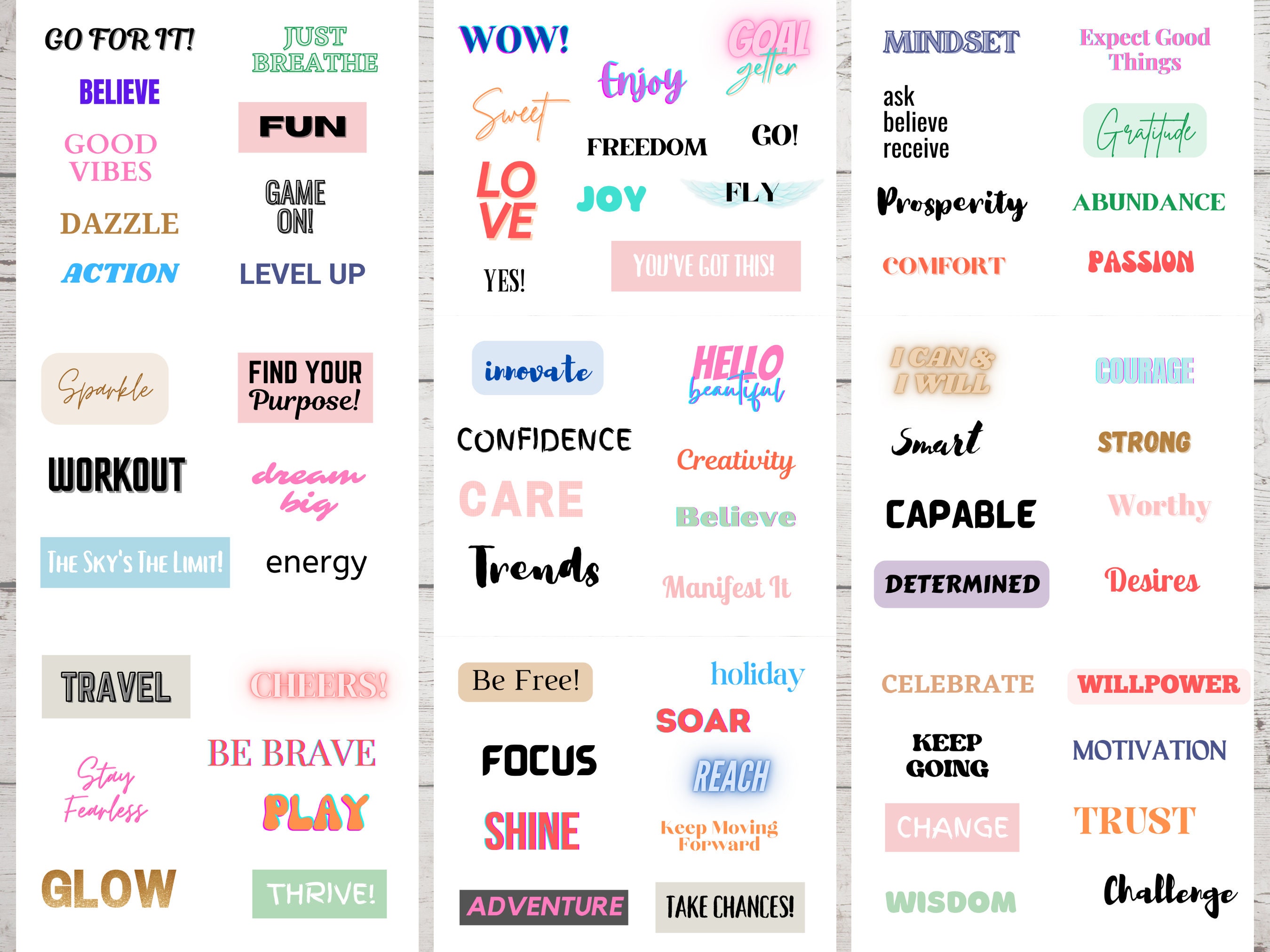 150+ Vision Board Words LIFE Printable Magazine Words | Vision Board  Party | Law of Attraction | Vision Board Words