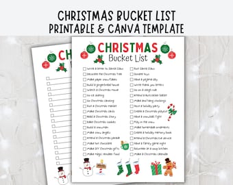 Lista dei desideri di Natale stampabile, Lista dei desideri di Natale modificabile, Modello di lista dei desideri, Modello di Natale per bambini, Lista di controllo delle attività