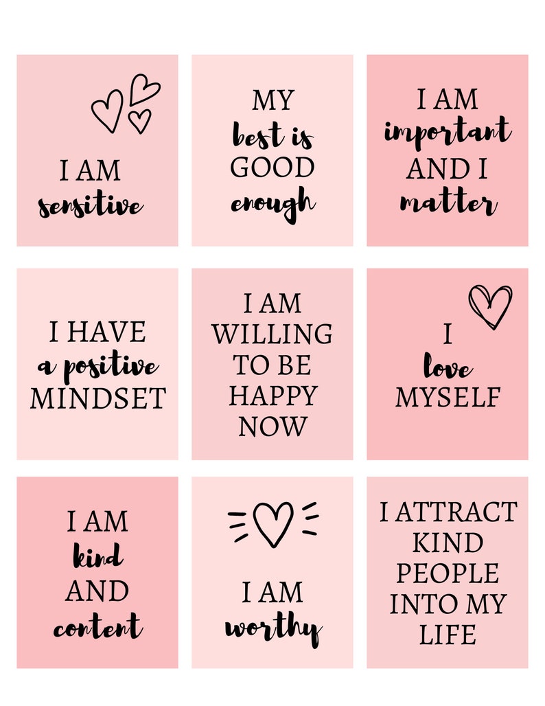 Affirmation Cards Printable, Positive Affirmation Cards, Self Love ...