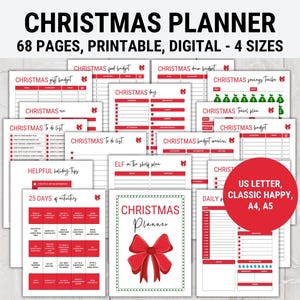 Christmas Planner Printable, Printable Christmas Planner, Xmas Planner, Christmas Planner Kit, Holiday Planner, Christmas To Do List