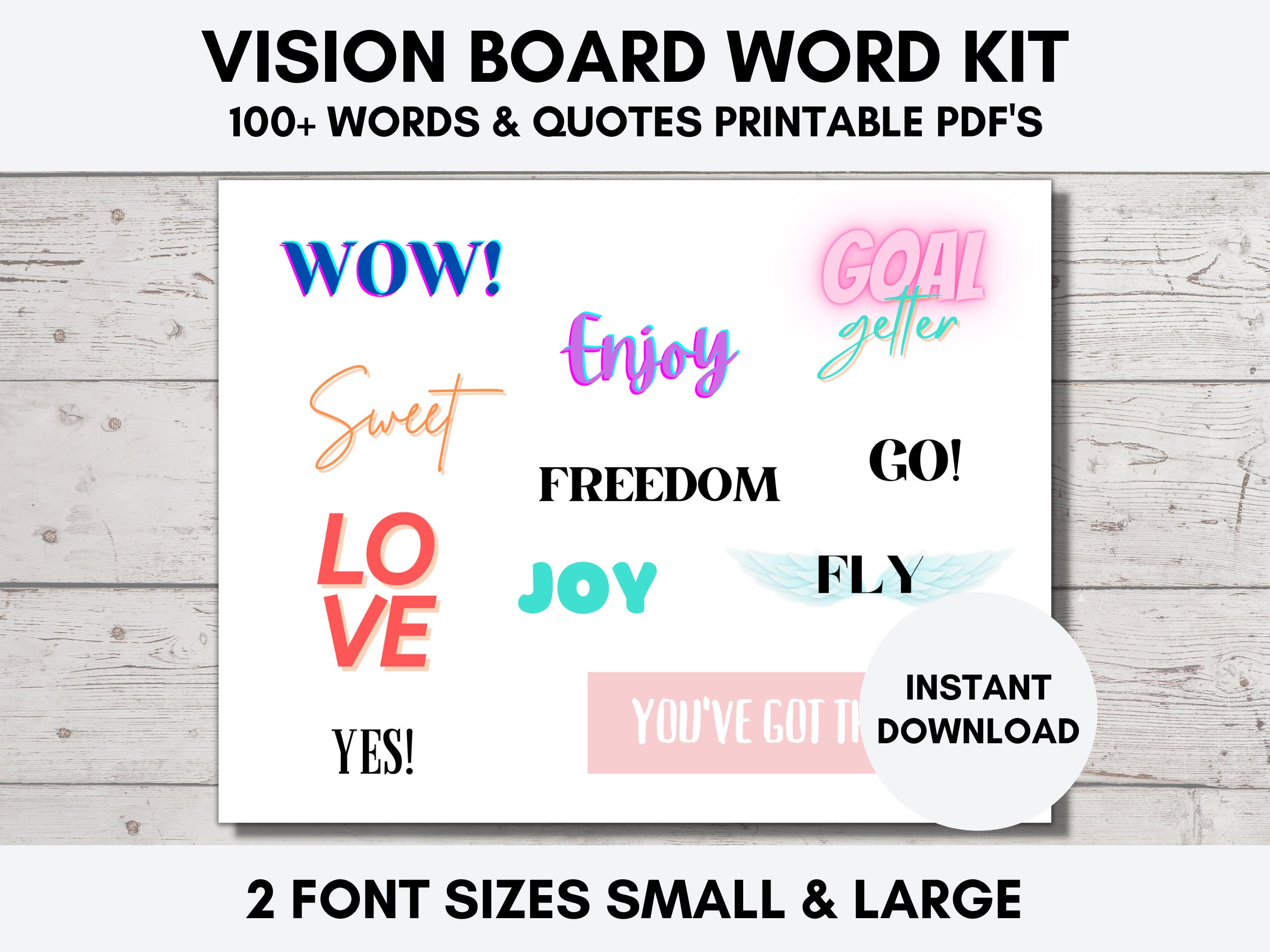 150+ Vision Board Words LIFE Printable Magazine Words | Vision Board  Party | Law of Attraction | Vision Board Words