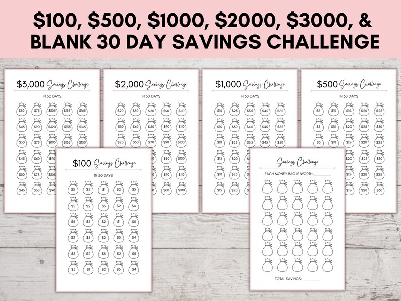 Savings Challenge Printable, Savings Challenge Bundle, 100 Envelope ...