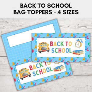 Back To School Treat Bag Topper, First Day of School Cookie Topper, Back To School Bag Topper, 1st Day of School Cookies
