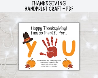Thanksgiving Handprint Craft, Happy Thanksgiving Handprint Art