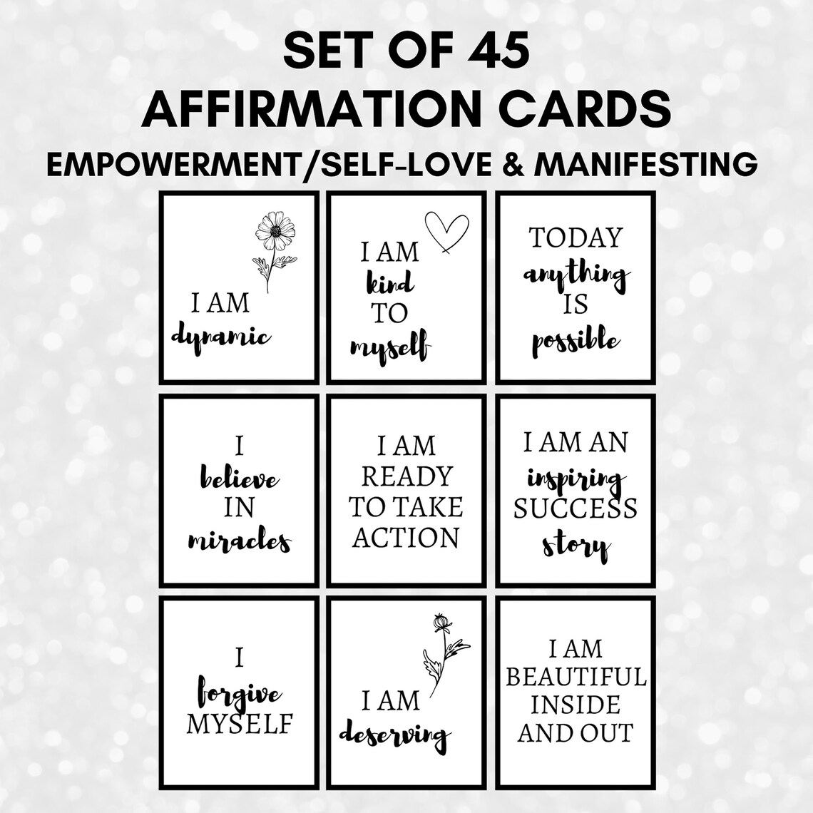 Positive Affirmation Cards Printable Daily Affirmation Cards | Etsy