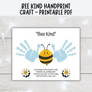 Kindness Handprint Activities, Bee Kind, Kindness Handprint Template, Handprint Toddler Art, Kindness Day Week Preschool Handprint Keepsake