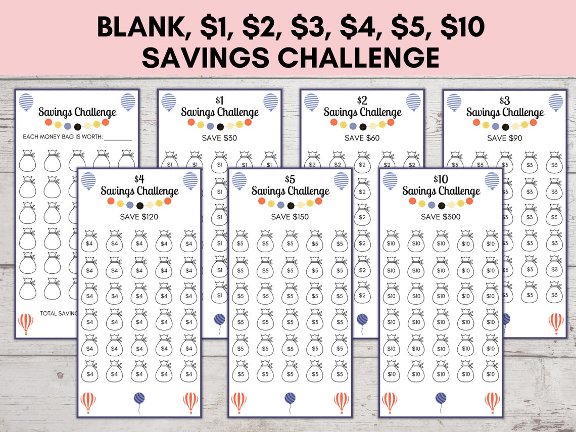 A6 Savings Challenge Printable, Savings Challenge Bundle, A6 Sized Mini ...