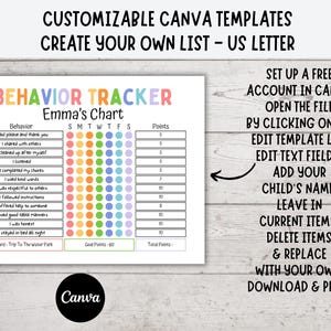Behavior Tracker for Kids, Kids Reward Reward Chart Printable, Good ...