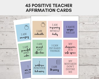 Lehrer Affirmationskarten, Positive Worte der Ermutigung für Lehrer, Lehrer Motivationszitate, tägliche Lehrer Affirmationen druckbar