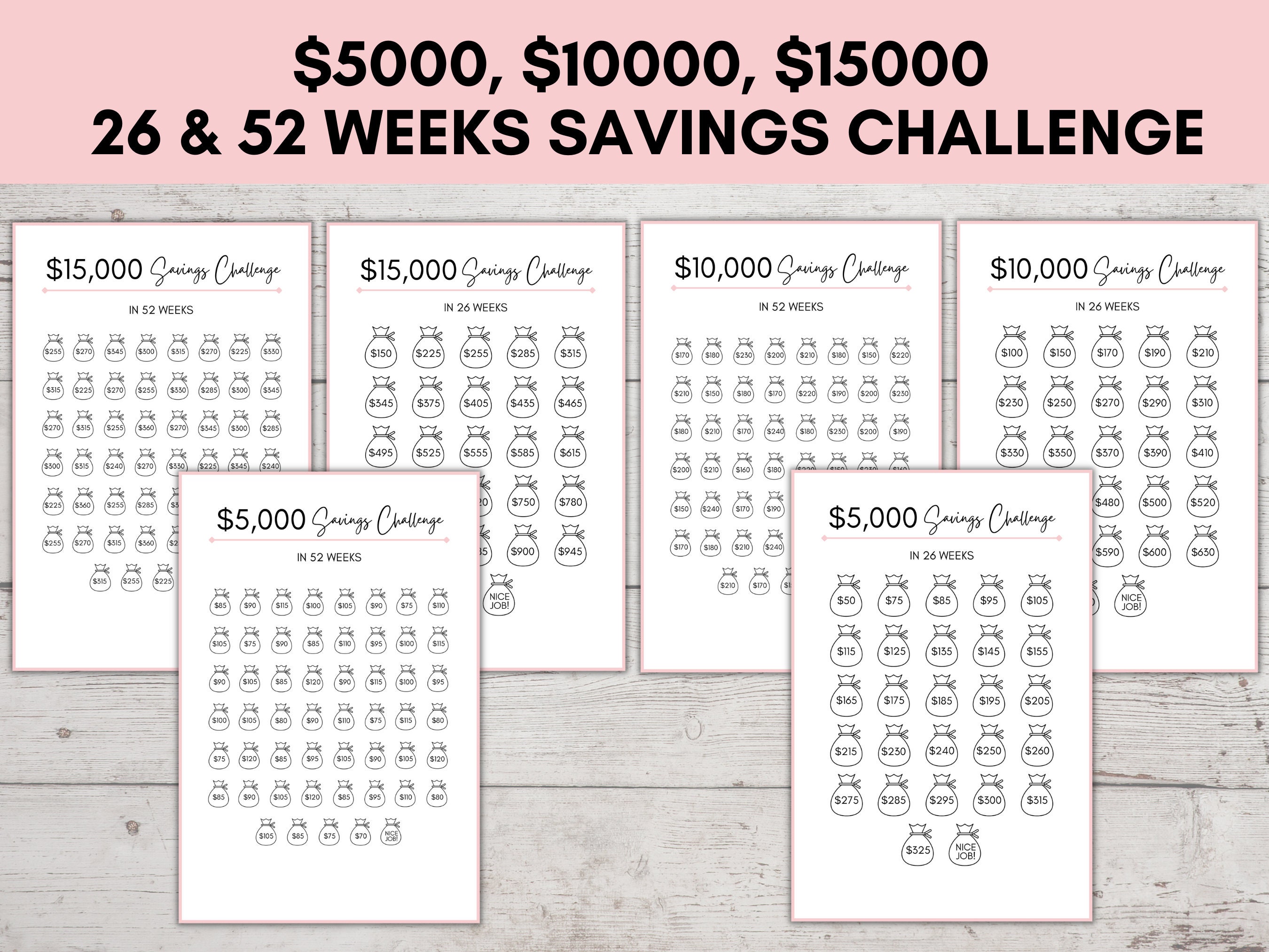 Savings Challenge Printable, Savings Challenge Bundle, 100 Envelope ...