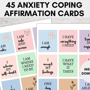 Anxiety Coping Cards Affirmation Cards Printable Anxiety - Etsy