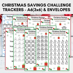 Christmas Savings Challenge, Christmas Savings Challenge A6, Savings Challenge Printable, Money Saving Challenge, 1000 Savings Challenge