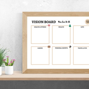 Vision Board Template, Goal Board, Dream Board, Instant Download 300 ...