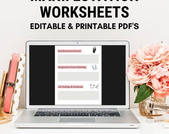 Manifestation Journal PDF EDITABLE & PRINTABLE, Manifestation Guide, Law of Attraction Printable, Manifesting Guide With Printable Sheets