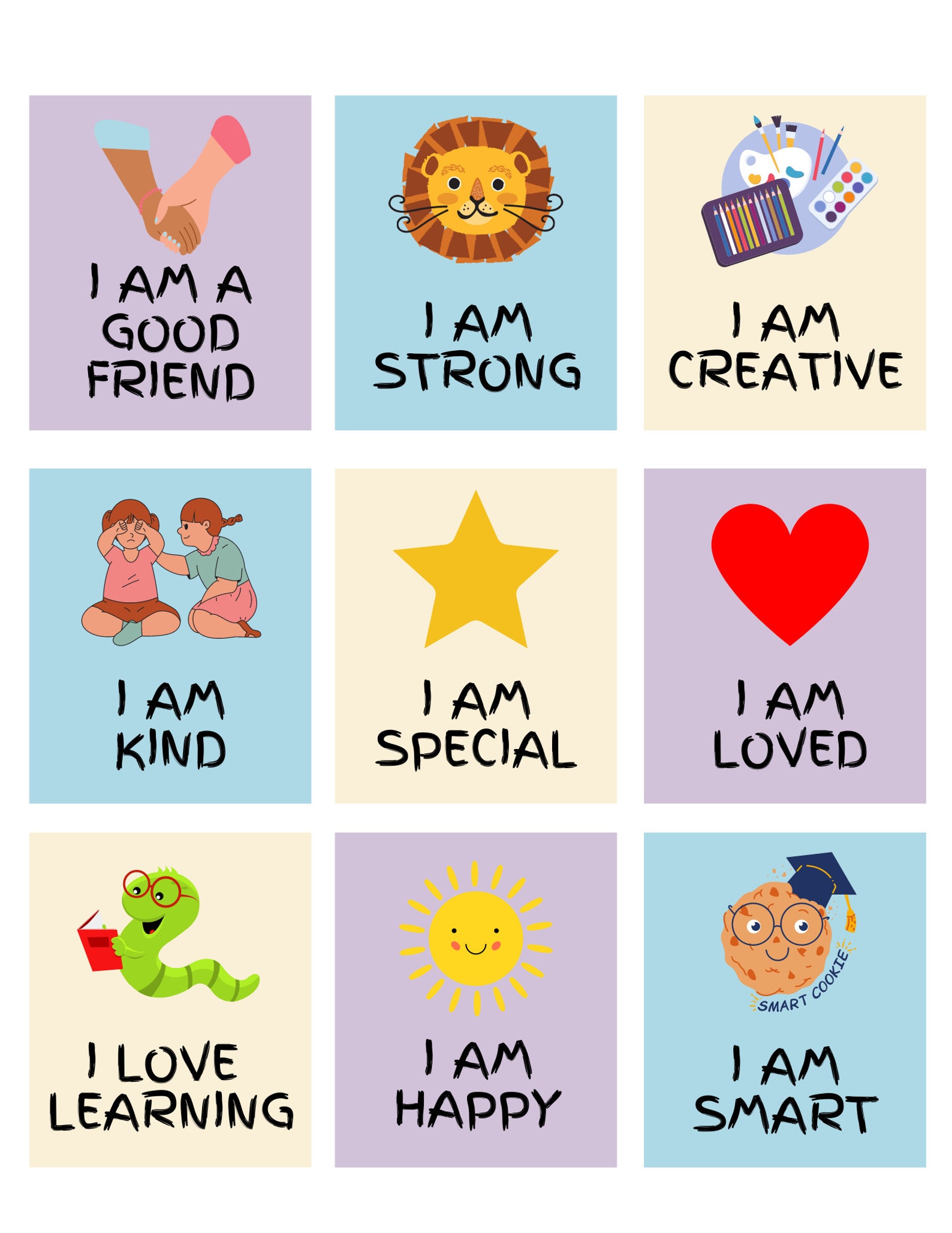 Affirmation Cards for Kids Printable Daily 45 Motivational Positivity Affirmation Cards for Kids Printable Daily 45 Motivational Positivity