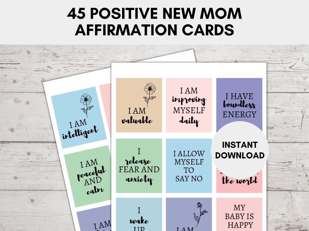 New Mom Affirmation Cards, Motherhood Encouragement Cards, New Mom ...