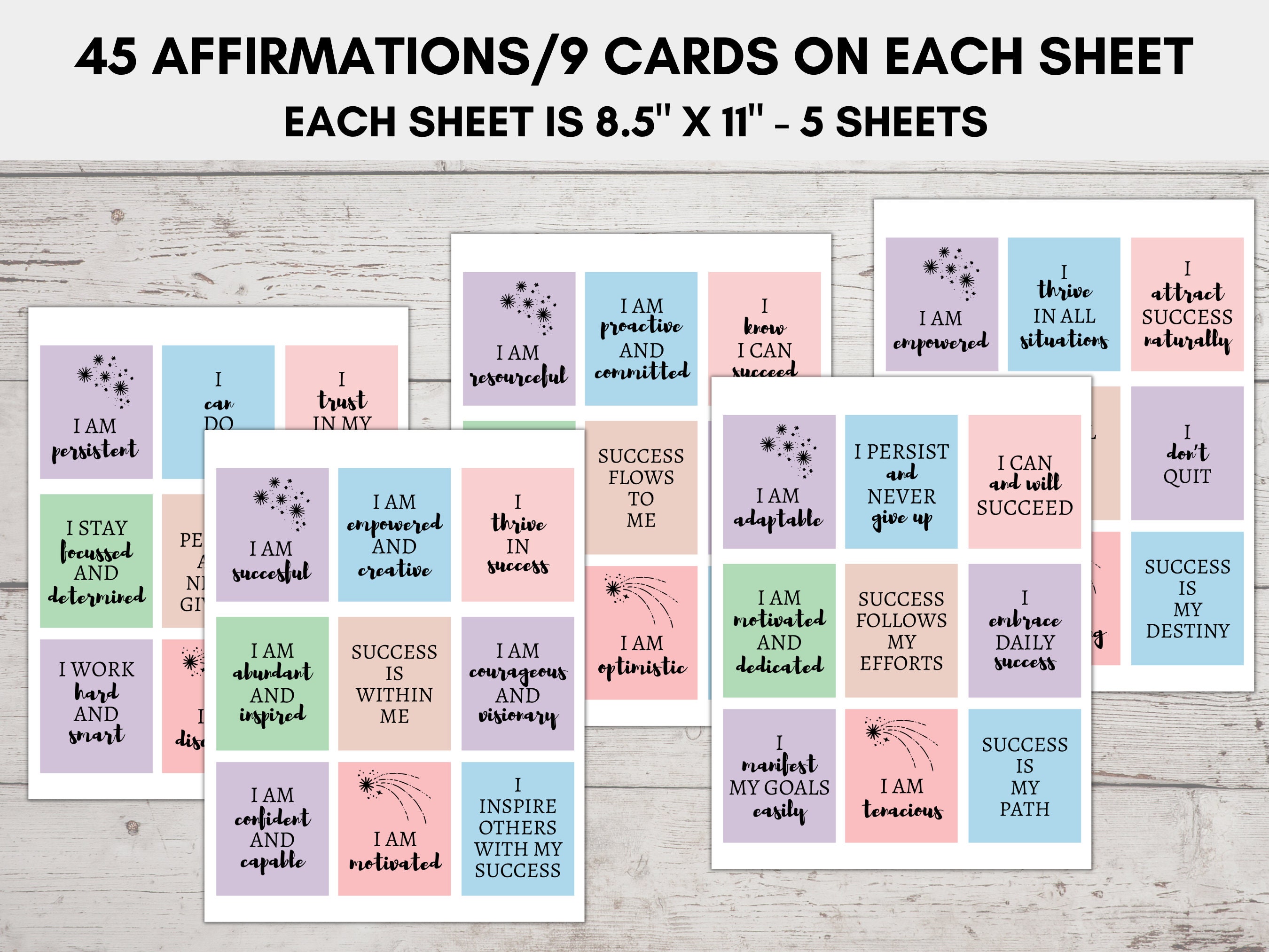 Positive Affirmation Cards Printable Daily Affirmations for Etsy Positive Affirmation Cards Printable Daily Affirmations for Etsy