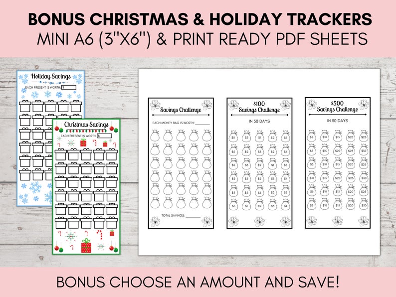 Low Income Savings Challenge Printable, Savings Challenge Bundle, A6 ...