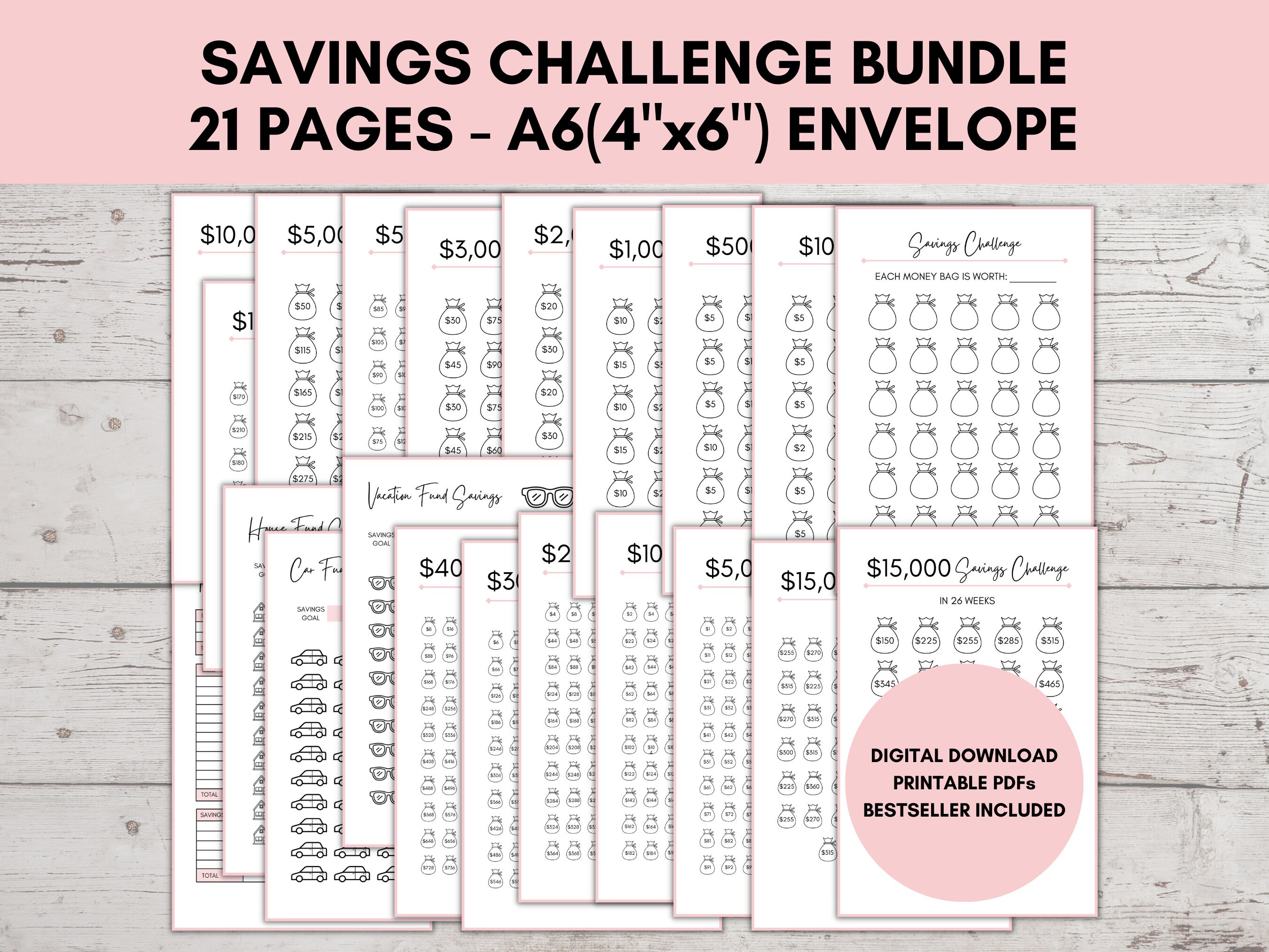 Savings Challenge Printable, Savings Challenge Bundle, 100 Envelope ...