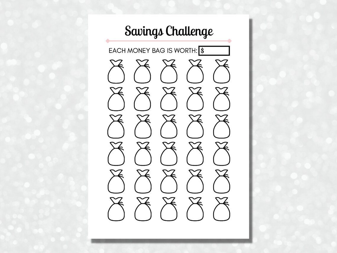 30 Day Challenge Printable to Save Money No Spend Money - Etsy