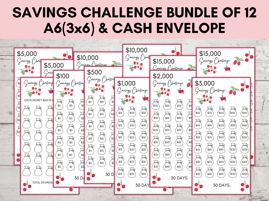 A6 Savings Challenge Printable Savings Challenge Bundle A6 - Etsy