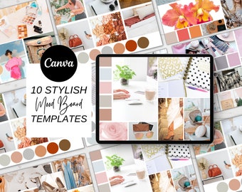 Mood Board Template, Editable Mood Board Canva, Inspiration Board, DIY Mood Board Templates, 10 Mood Board Templates Digital & Printable