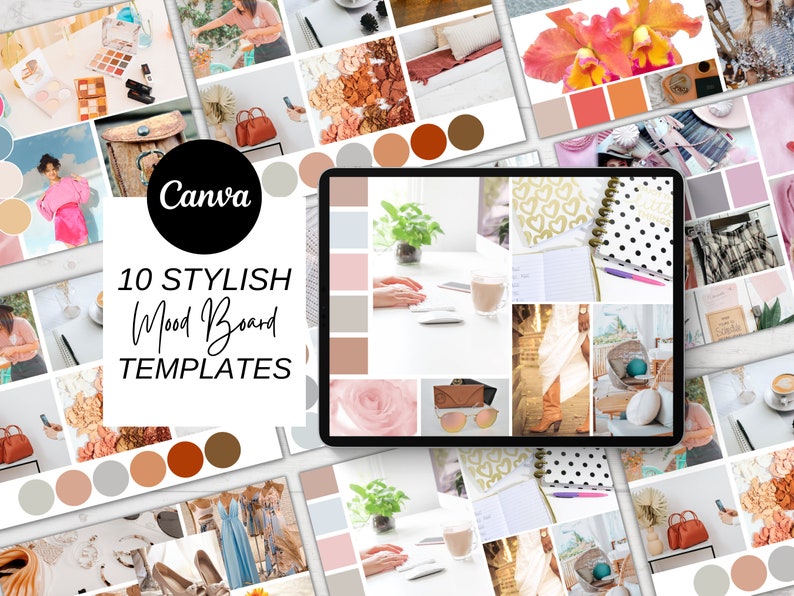 Mood Board Template Editable Mood Board Canva Inspiration Board DIY
