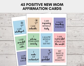 New Mom Affirmation Cards, Motherhood Encouragement Cards, New Mom Motivational Quotes, Daily Motherhood Affirmations Printable