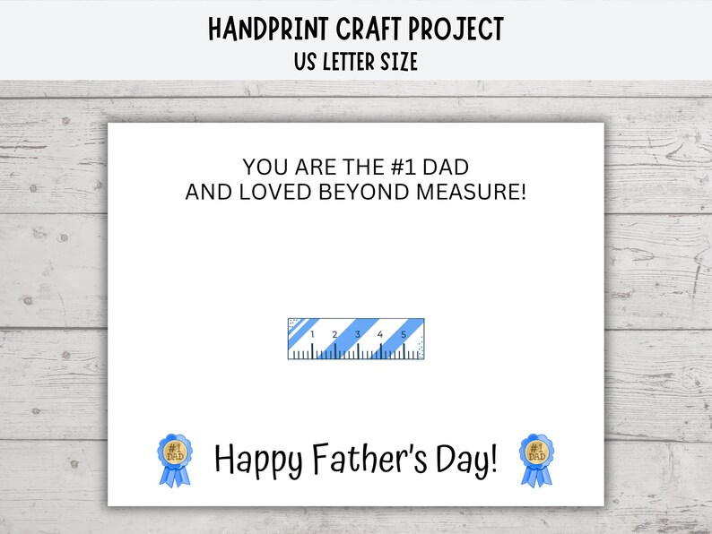 Fathers Day Handprint Ruler, Fathers Day Gift, #1 Dad Handprint Craft ...