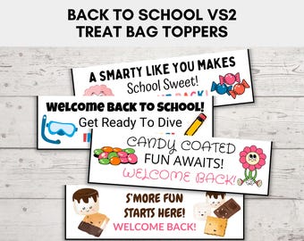 新学期用トリートバッグトッパー、新学期用クッキートッパー、新学期用トッパーVS2、新学期用クッキー、スナックサイズのバッグ