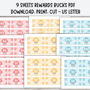 Behavior Chart for Kids, Reward Bucks Printable, Reward Chart, Good ...