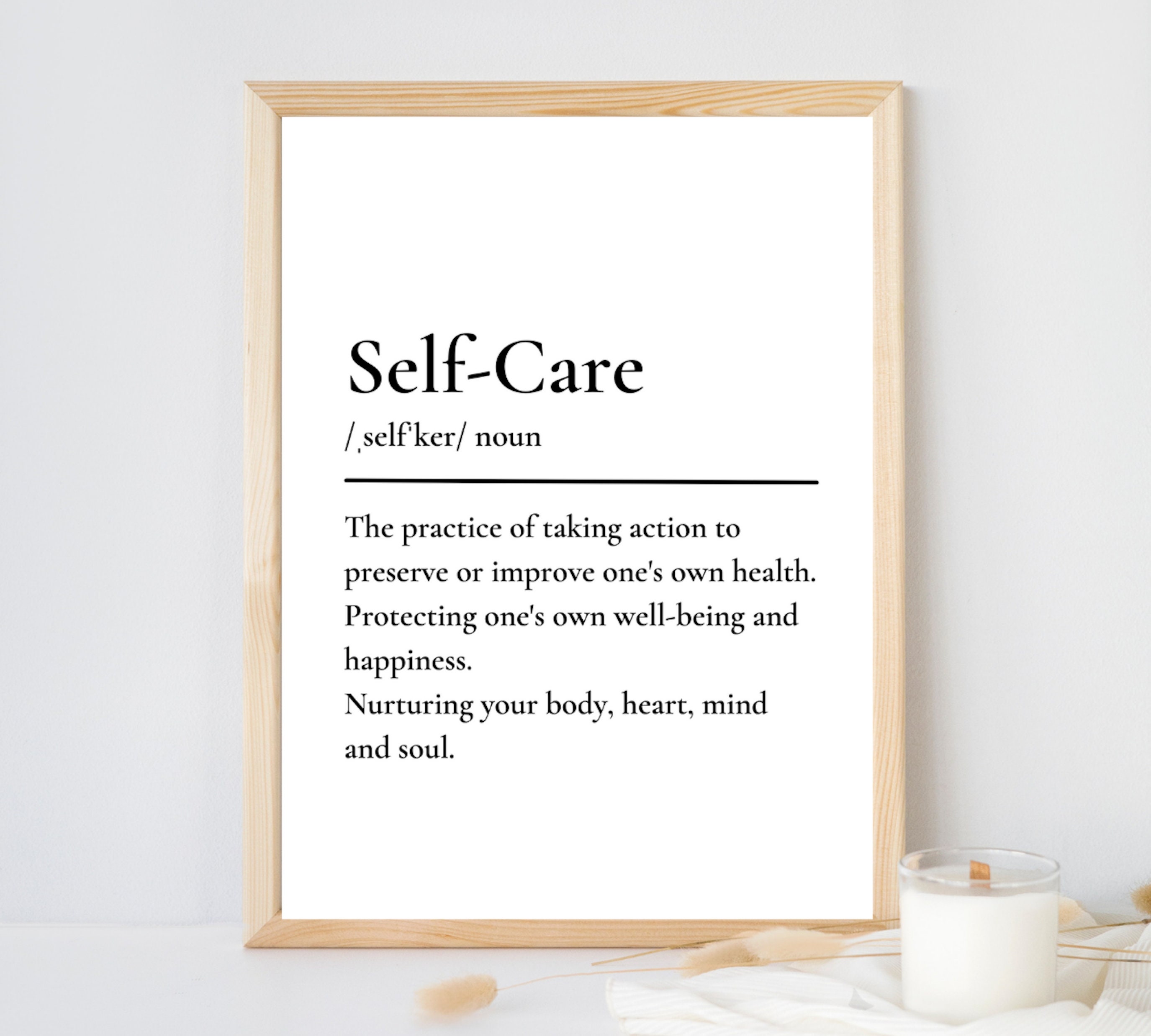 Self care definition printable self care affirmation print