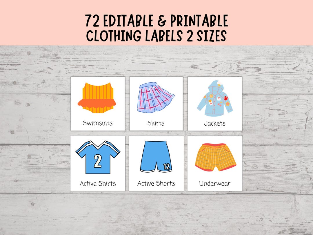Kids Dresser Labels, EDITABLE & PRITNTABLE Closet Storage Labels ...