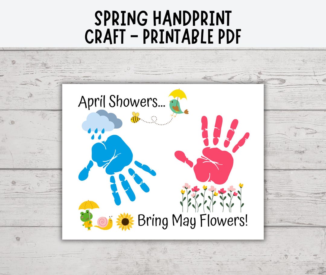 Spring Handprint Craft, Spring Handprint Keepsake Art for Kids ...